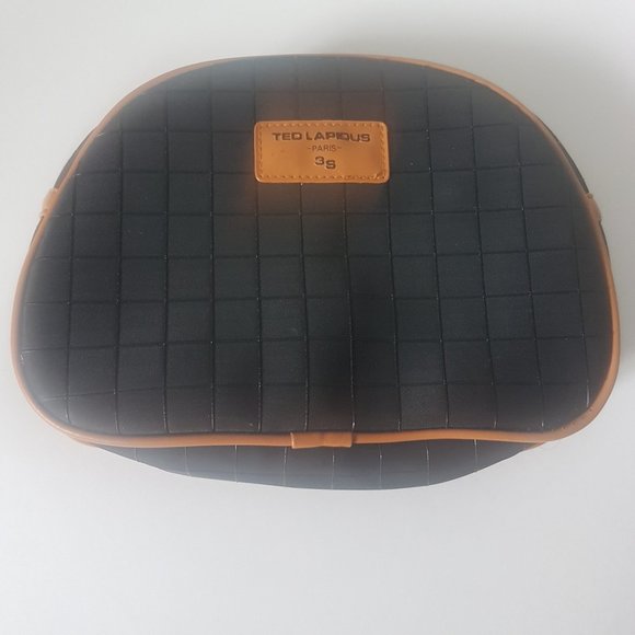 Vintage TED LAPIDUS Paris 3S Toiletry Cosmetic Bag Vinyl Faux Leather Taiwan - Picture 6 of 11